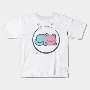 Cute Cat Kitten Kitty in Space Galaxy Kids T-Shirt